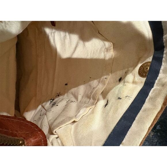 Arc of a Diver Women's Striped  Brown Cream Flap Closure Vintage Style - Picture 10 of 11